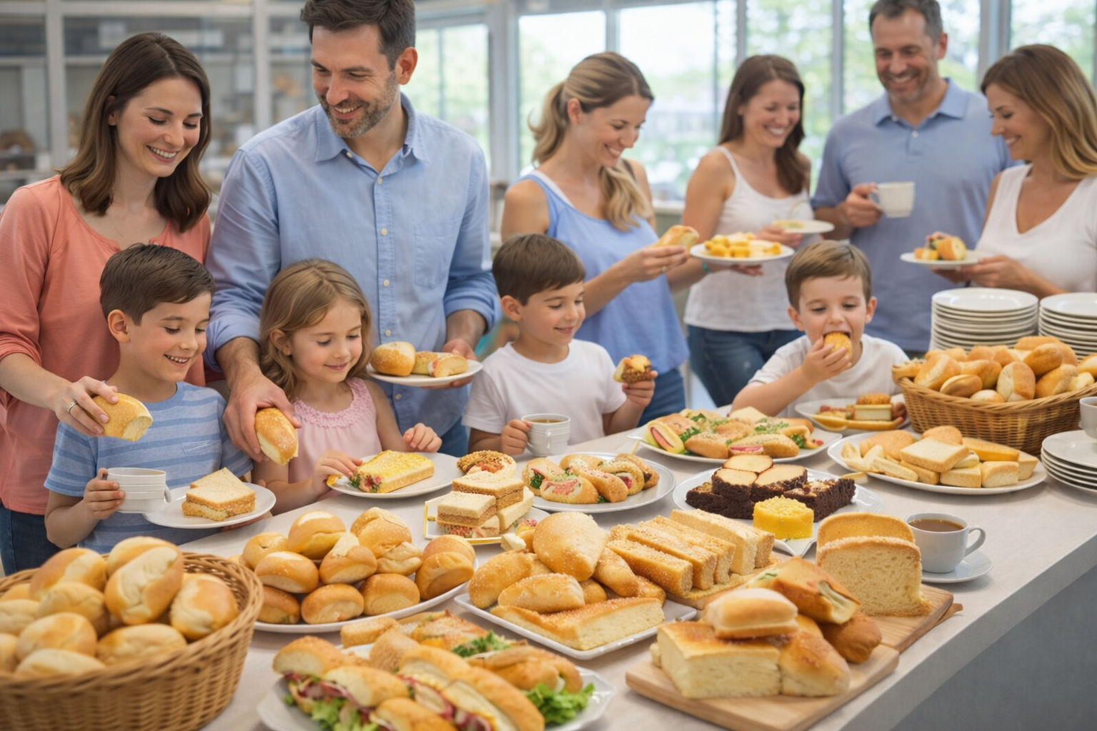pão buffet bolo lanches